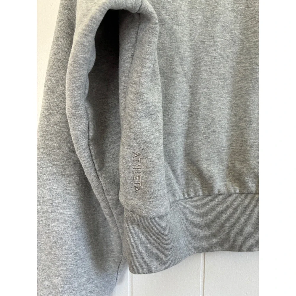 Athleta Coaster Luxe Sweatshirt Womens Medium Grey Crew Neck Fleece Pullover M - Picture 5 of 5